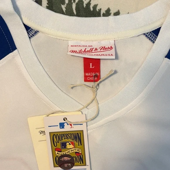 Mitchell & Ness Braves White and Blue Jersey Hank Aaron #44 Throwback - Picture 3 of 10